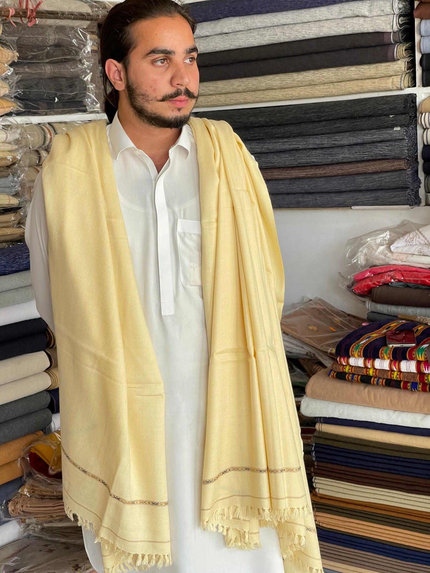 AL-03 SWAT ISLAMPUR ORIGINAL BADAMI  WOOL SHAWL